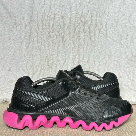 Reebok Womens Black/Pink ZigLite Electrify Running Athletic Sneakers Shoes SZ 9 - Picture 6 of 11
